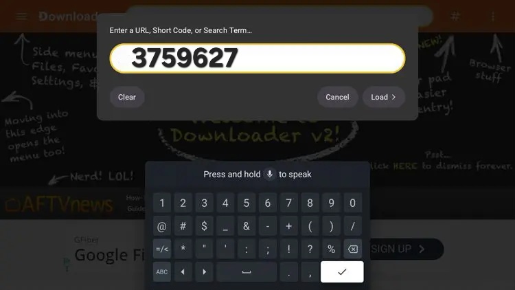 Enter code
